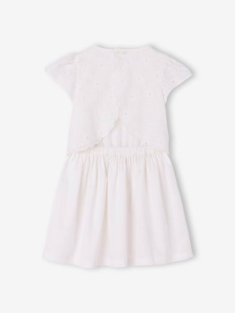 Girl's two-fabric skater dress white 