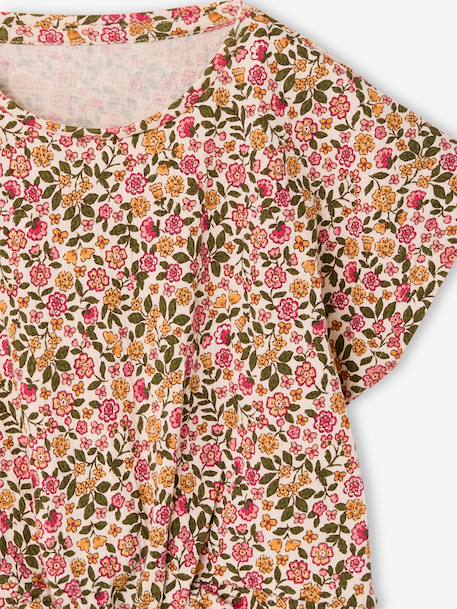 Blouse with short sleeves almond green+printed white 