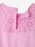 Girls' dress with English embroidery details coral+lilac+mauve+sage green 