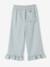 Girl's wide bermuda shorts with frills sage green 