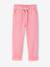 Fluid Paperbag-Style Trousers for Girls khaki+rose 