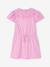 Girls' dress with English embroidery details coral+lilac+mauve+sage green 