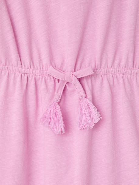 Girls' dress with English embroidery details coral+lilac+mauve+sage green 