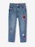 Girls' embroidered floral Mom jeans blue+light blue+medium blue 