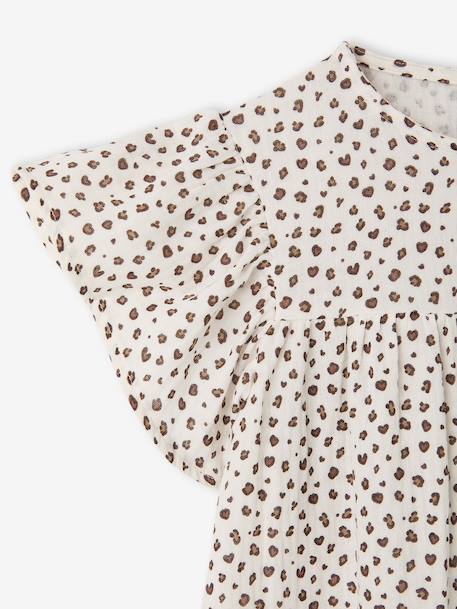Cotton Gauze Dress with Floral Print, for Girls beige+pale pink+printed beige+rose+vanilla 