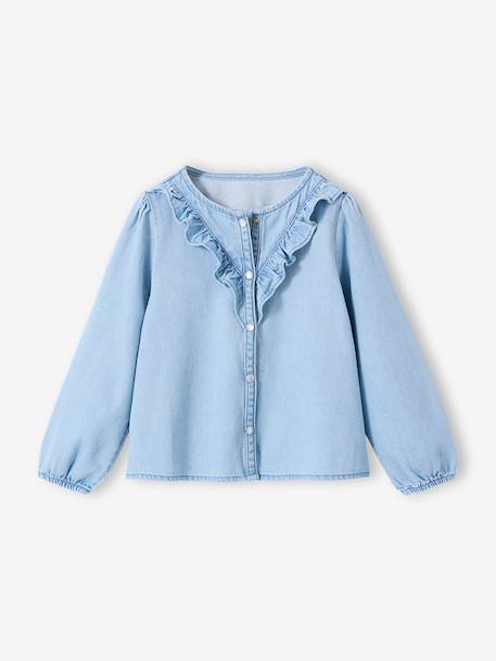 Girl's denim cotton shirt stone 