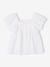Cotton muslin ruffled blouse ecru 