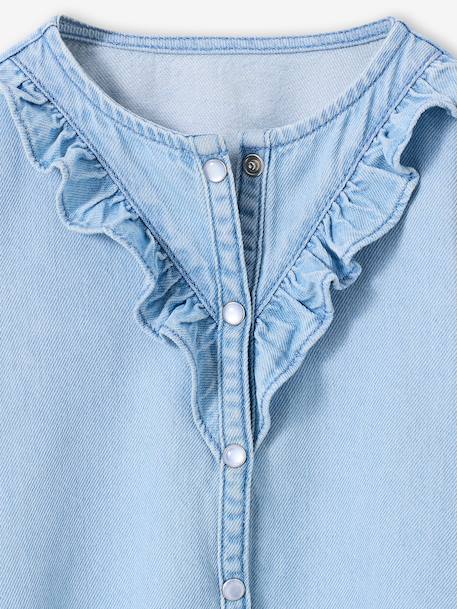 Girl's denim cotton shirt stone 