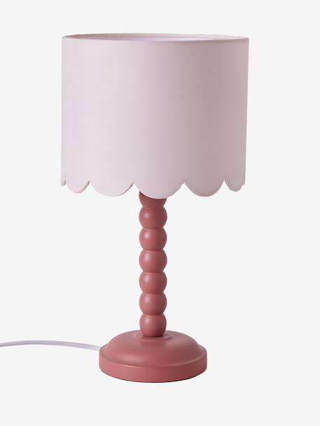Table lamp with scalloped details dark pink 