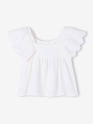 Girls-Cotton muslin ruffled blouse 