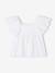 Cotton muslin ruffled blouse ecru 