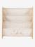 Textile and wood book storage printed beige+printed white 
