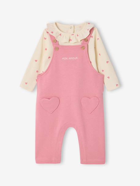 Girl's dungaree set rose 