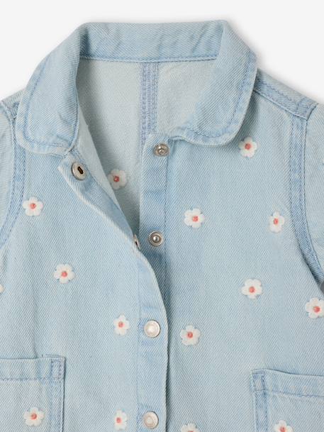 Girl's denim playsuit bleached denim 