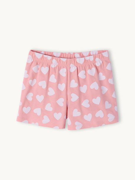 Girls' Lilo & Stitch cotton pyjama shorts sweet pink 