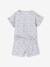 Pack of 2 girls' short-sleeved cotton pyjama shorts ecru 