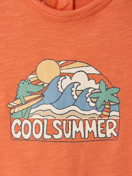 Boys' organic cotton T-shirt orange 
