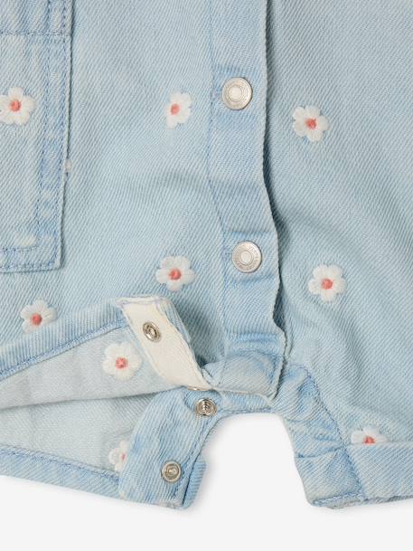 Girl's denim playsuit bleached denim 