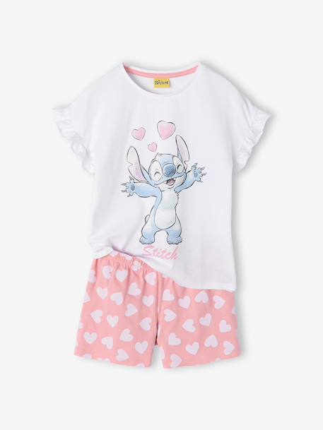 Girls' Lilo & Stitch cotton pyjama shorts sweet pink 
