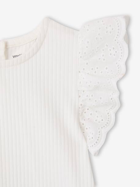 Girls' short-sleeved T-shirt white 