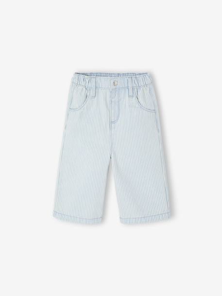 Wide-leg trousers for baby girls striped blue 