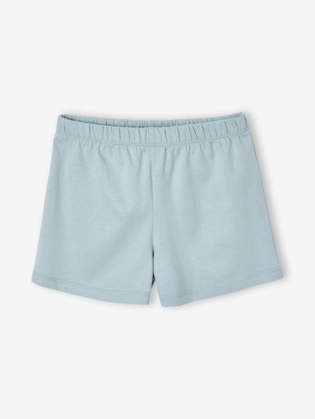 Pack of 2 girls' short-sleeved cotton pyjama shorts ecru 