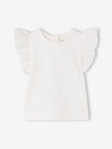 Girls' short-sleeved T-shirt white 