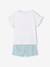 Pack of 2 girls' short-sleeved cotton pyjama shorts ecru 