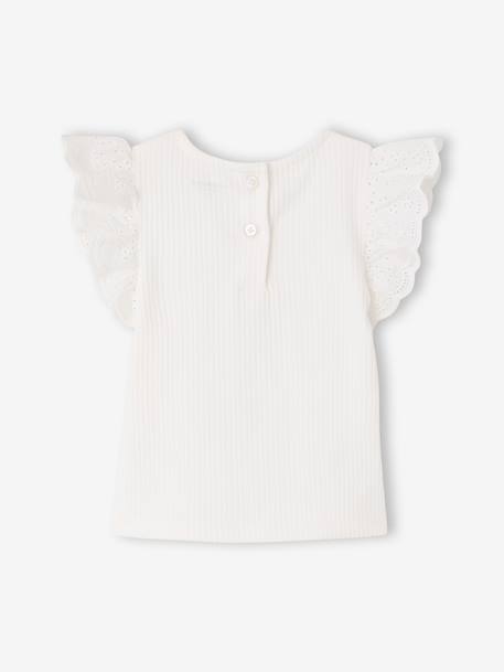 Girls' short-sleeved T-shirt white 