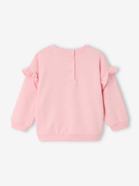 Girl's long-sleeved sweatshirt pale pink 