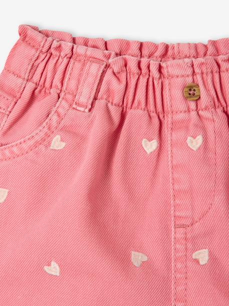 Embroidered baby girl's shorts sweet pink 
