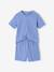 Pack of 2 plain short pyjamas chambray blue 