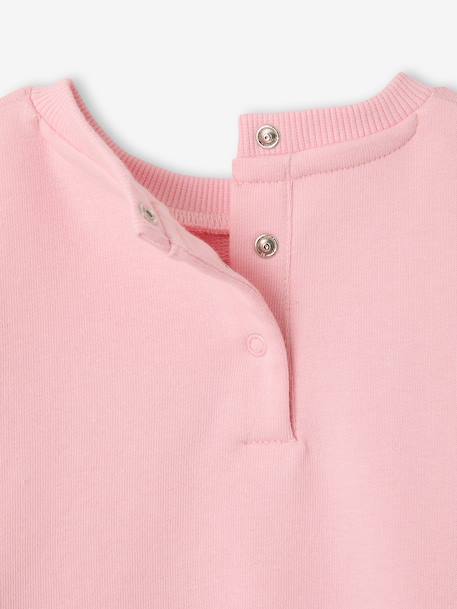 Girl's long-sleeved sweatshirt pale pink 