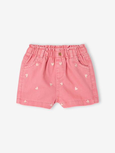 Embroidered baby girl's shorts sweet pink 