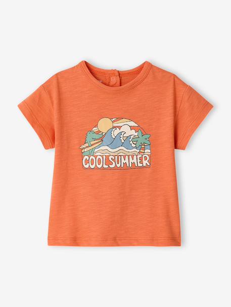 Boys' organic cotton T-shirt orange 
