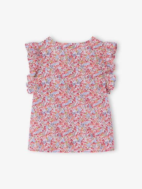 Girl's blouse with frill sleeves multicoloured 