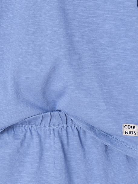 Pack of 2 plain short pyjamas chambray blue 