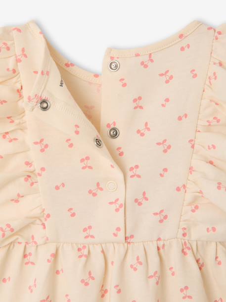 Frill-Sleeved Playsuit for Babies, Basics ecru+rose 