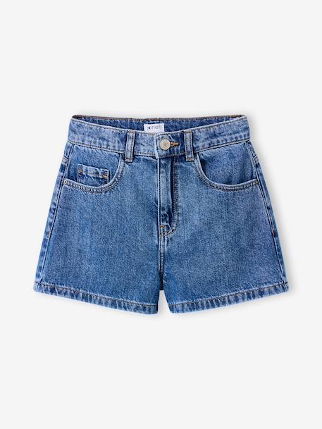 Children's denim cotton shorts denim grey+medium blue 