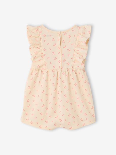 Frill-Sleeved Playsuit for Babies, Basics ecru+rose 