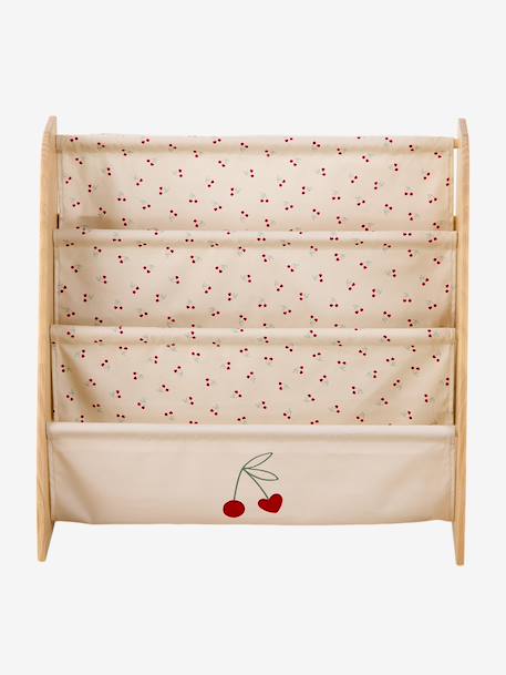 Textile and wood book storage printed white 