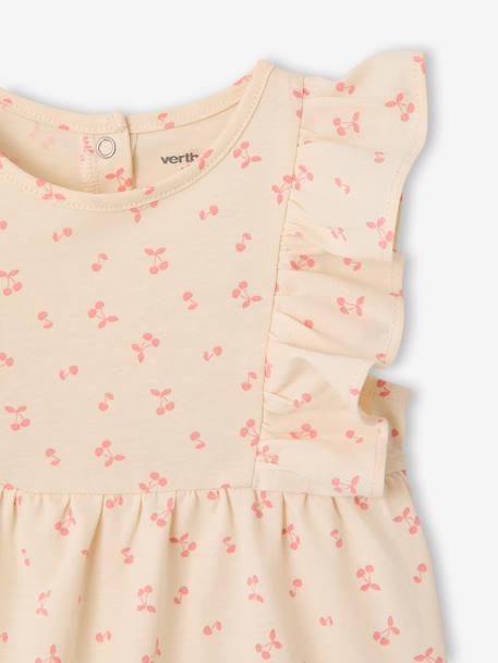 Frill-Sleeved Playsuit for Babies, Basics ecru+rose 