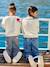 Fancy Knit Jumper for Girls ecru 