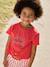 T-Shirt with Fancy Bow for Girls ecru+red+striped blue 
