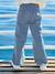 Girl's wide-leg striped trousers striped blue 
