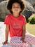 T-Shirt with Fancy Bow for Girls ecru+red+striped blue 