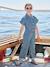 Striped girl's jumpsuit striped blue 