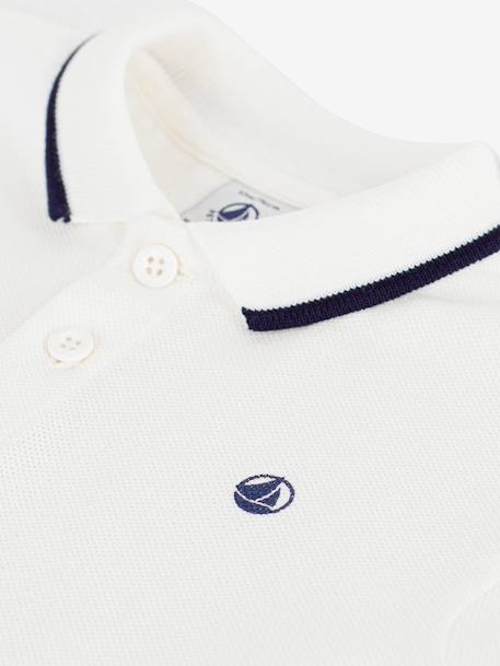 Baby short-sleeved cotton polo shirt white 