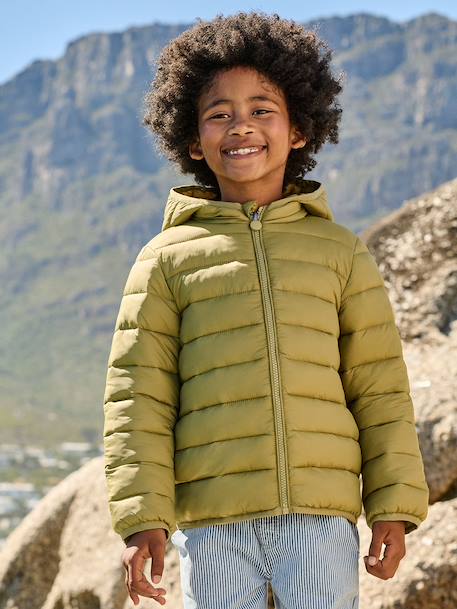 Light Padded Jacket with Hood for Boys black+bordeaux red+emerald green+grey blue+hazel+medium blue+navy blue+olive+pecan nut+red 