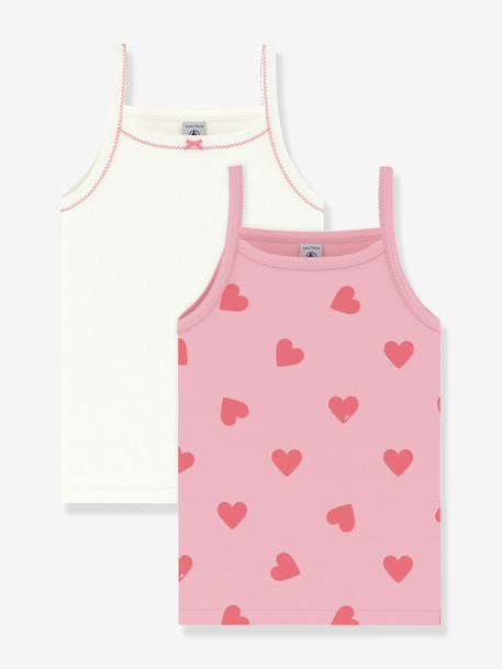 Pack of 2 tank tops for children by Petit Bateau white 